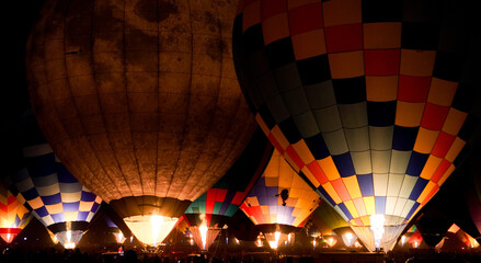 Nighttime Glow of Hot Air Balloons