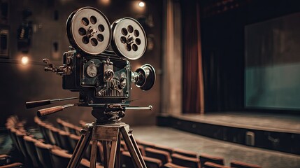 Vintage  projector in a theater.