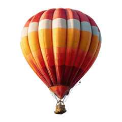 Naklejka premium Colorful hot air balloon soaring over the landscape during a bright blue sky