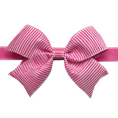 Perfectly crafted pink striped ribbon bow for gift wrapping or decoration