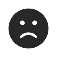 Obraz premium Sad, unhappy face emoji flat icon on white background. Vector illustration