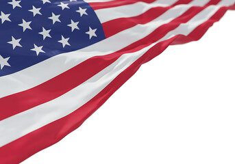 Obraz premium Waving American flag stars and stripes white