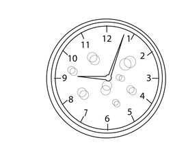 Clock Vector Outline Minimal Timepiece Watch Line Art Icon Illustration