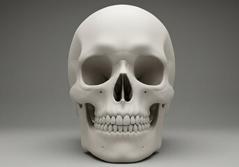 Fototapeta premium White human skull frontal view bone anatomy