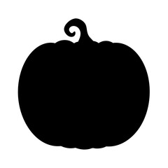 Black silhouette of a pumpkin, a symbol of autumn and Halloween season
