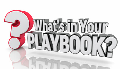 Whats in Your Playbook Question Mark Plan Strategy Process 3d Illustration