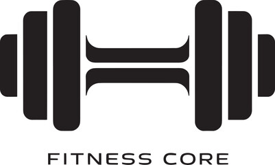 Fitness Core Dumbbell Icon Vector Illustration for Gym and Workout Activities