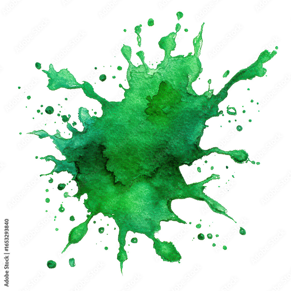 Poster green watercolor splash creating an abstract design with vibrant tones and textures in a creative ar