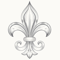 Beautiful vector hand drawn fleur de lis illustration in vintage style © Mary fleur