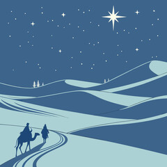 Obraz premium winter landscape with a horse