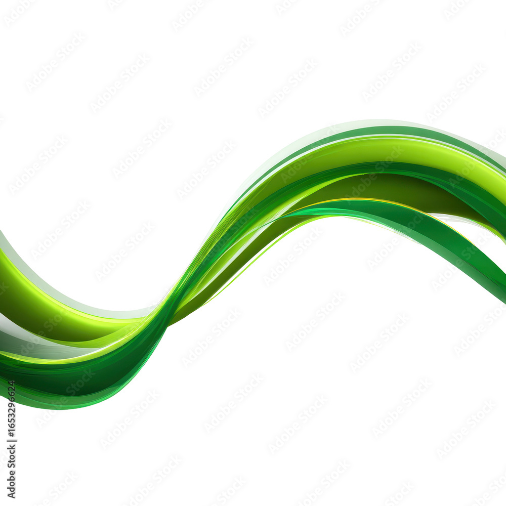 Poster dynamic green ribbons create a fluid design with a sense of motion and energy in a modern layout