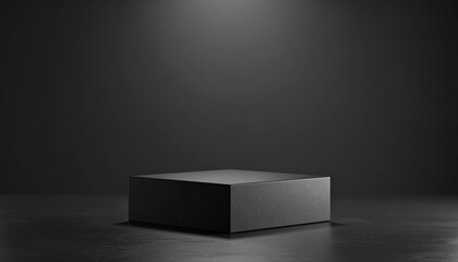 Dark Minimalist Background with a Blank Pedestal Copy Space Mockup