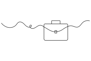 Briefcase continuous one line drawing of business concept outline vector illustration