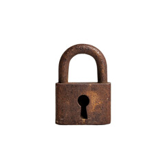 Rusty old padlock on black background symbolizing security and antiquity