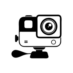 Vector art of action camera on a tripod mount icon