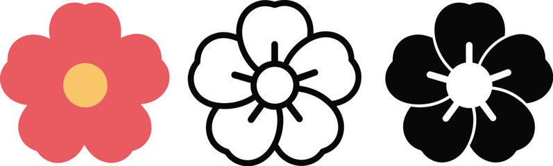 Obraz premium Vector flower icons set blossom design floral illustration