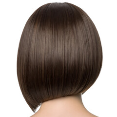 Fototapeta premium Brown bob haircut isolated on transparent background
