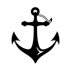 Vector art of black anchor  icon