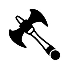 Vector art of black silhouette of a doubleheaded battle axe  icon
