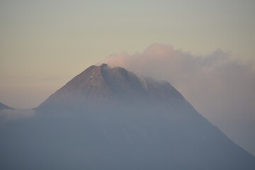 mountain landscape with fog