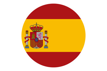 round flag of Spain vector