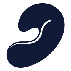 Dark blue abstract shape with white curved lines vector