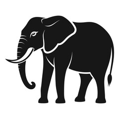 Majestic black elephant with large tusks and ears animal wildlife