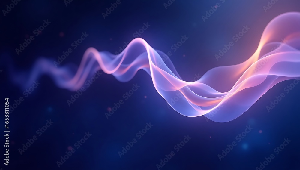 Poster abstract flowing light trails on a dark background. a dynamic and glowing wave of futuristic energy.