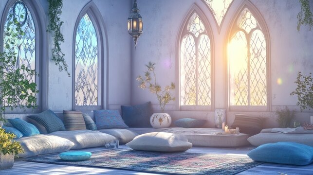 Modern living room interior with blank space for customization or design.