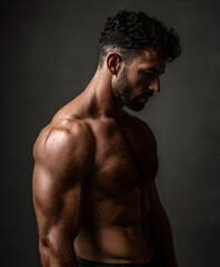 Fototapeta premium handsome muscular man with naked torso