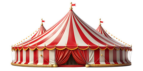 circus tent carnival tent isolated on white background PNG, AI GENERATED  © Borhan