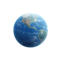 Fototapeta premium Earth from space: blue planet with clouds and continents visible from orbit