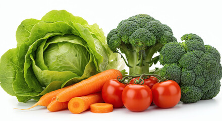 vegetables isolated on white background