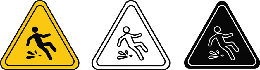 Caution wet floor sign slippery surface warning hazard safety