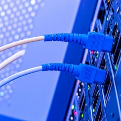 Close-up fiber optic cables