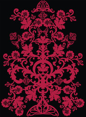 decorated pink vertical pattern on black background