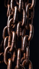 Fototapeta premium Close-up of rusty metal chains (2)