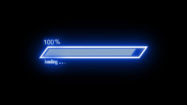 Neon Glowing Loading Bar Completion Animation