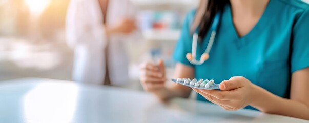 Pharmacist Holding Pills - Healthcare , Medicine