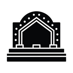 Obraz premium Vector art of stage for performance with lights, event icon isolated