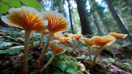 Fungal predator-prey interactions reveal complex ecological relationships and nutrient cycling in forest floor ecosystems supporting biodiversity.