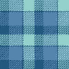 Classic plaid pattern in cool blues and greens. Seamless tartan textile design. Use for backgrounds, fashion, apparel, or traditional designs.