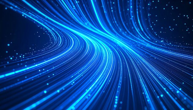 Abstract swirling blue light trails