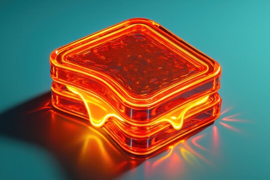 Neon grilled cheese sandwich illustration. Use for comfort food ads, retro diner menus, creative food branding, and social media marketing campaigns.
