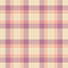 Fototapeta premium Decor background check pattern, deep fabric plaid vector. Copy space seamless textile texture tartan in light and red colors.