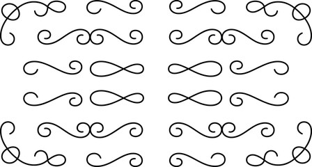 Elegant Flourishes:  Collection of Vintage Swirl Design Elements for Invitations