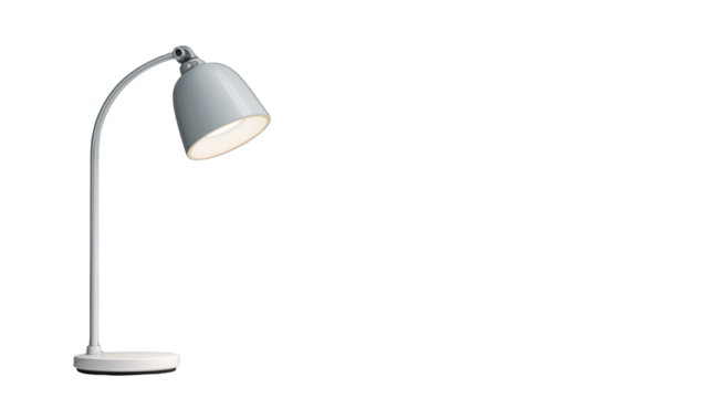 Office desk lamp, modern minimalist design, isolated on transparent background