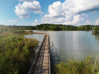 The Crabtree Creek Greenway Trail, a walking and biking path system in Raleigh North Carolina