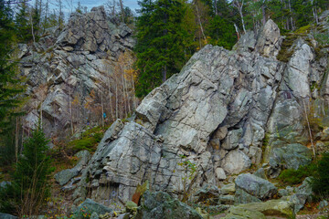 Rock formations, Raven Rocks, Karkonosze, Karpacz, Poland