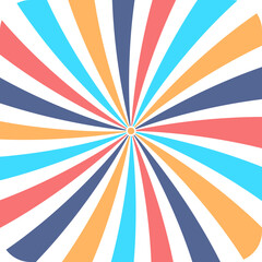 Fototapeta premium Colorful radial stripes radiate outward from a central point, creating a vibrant sunburst effect.